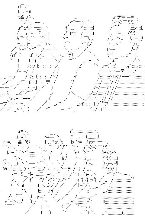 外人４コマのアスキーアート画像