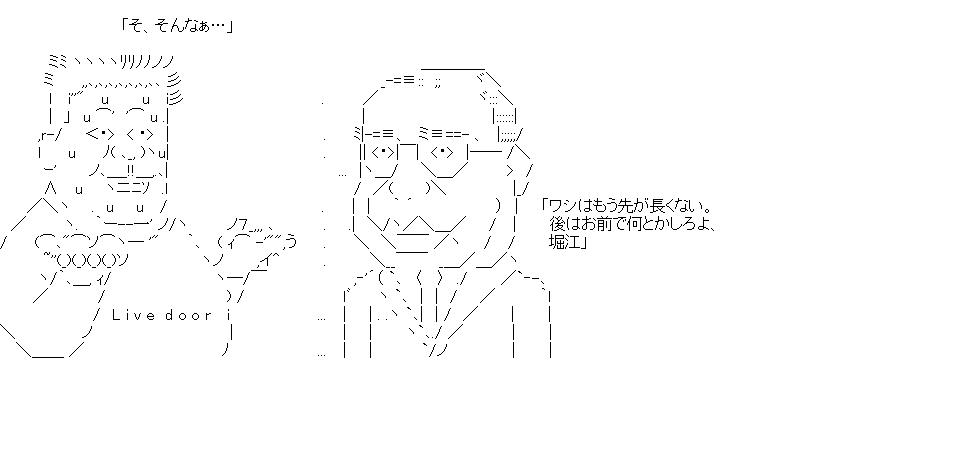 堀江モンと池田大作氏のアスキーアート画像