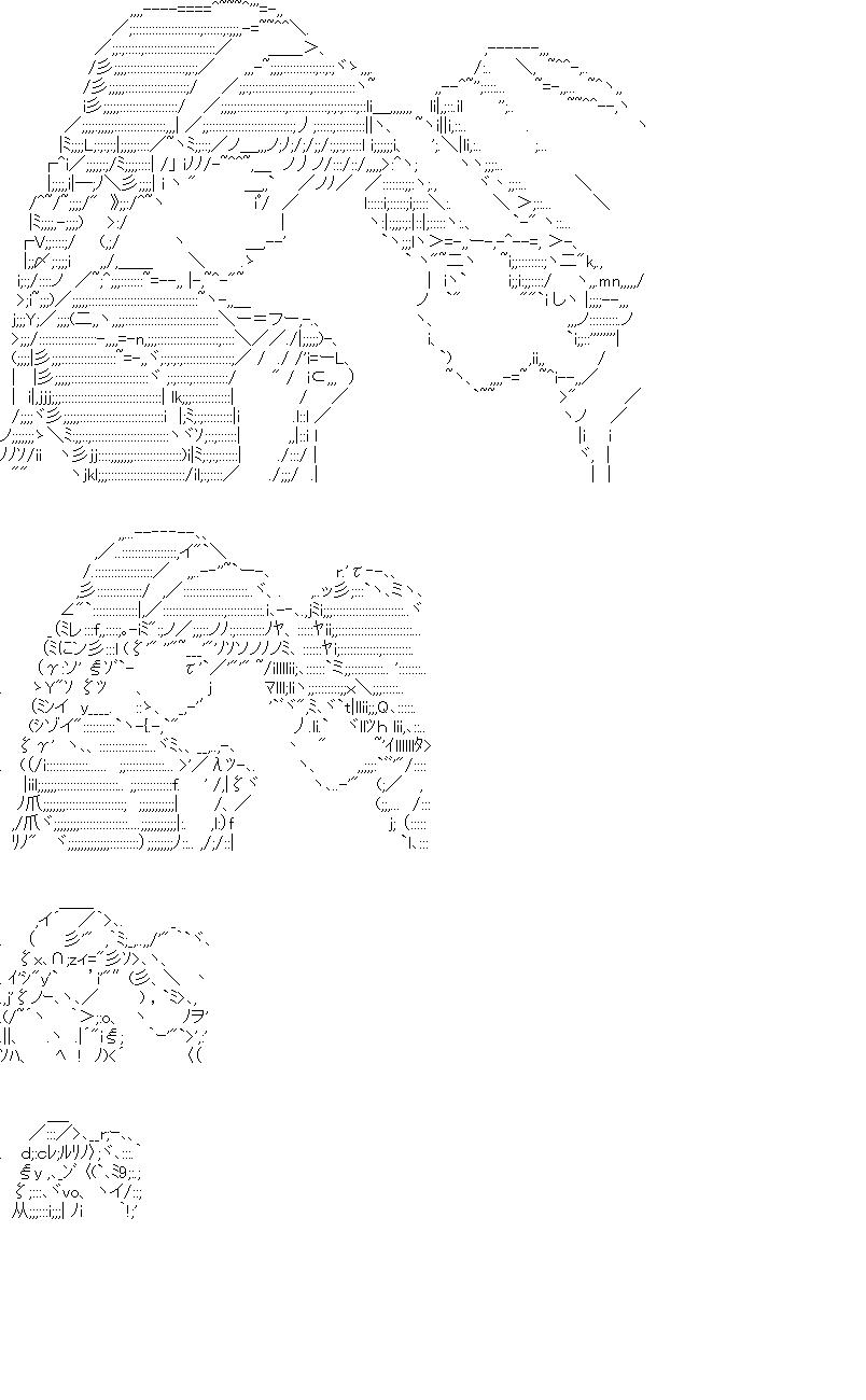 シータ　パズー　4種類のアスキーアート画像