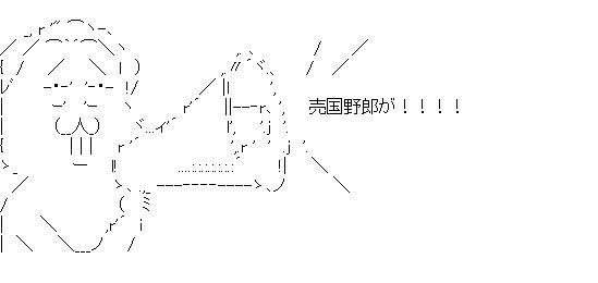 野田総理　売国野郎がのアスキーアート画像