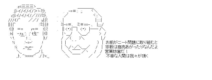 杉村太蔵議員と池田大作氏のアスキーアート画像