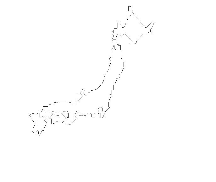 日本地図テンプレのアスキーアート画像