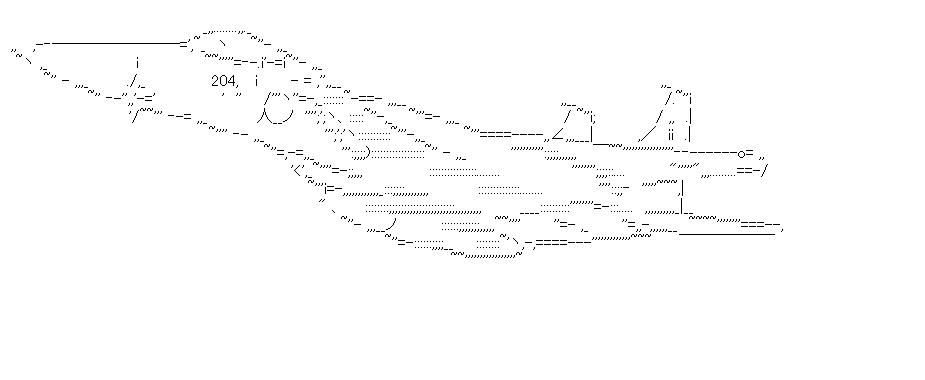 戦闘機　204のアスキーアート画像