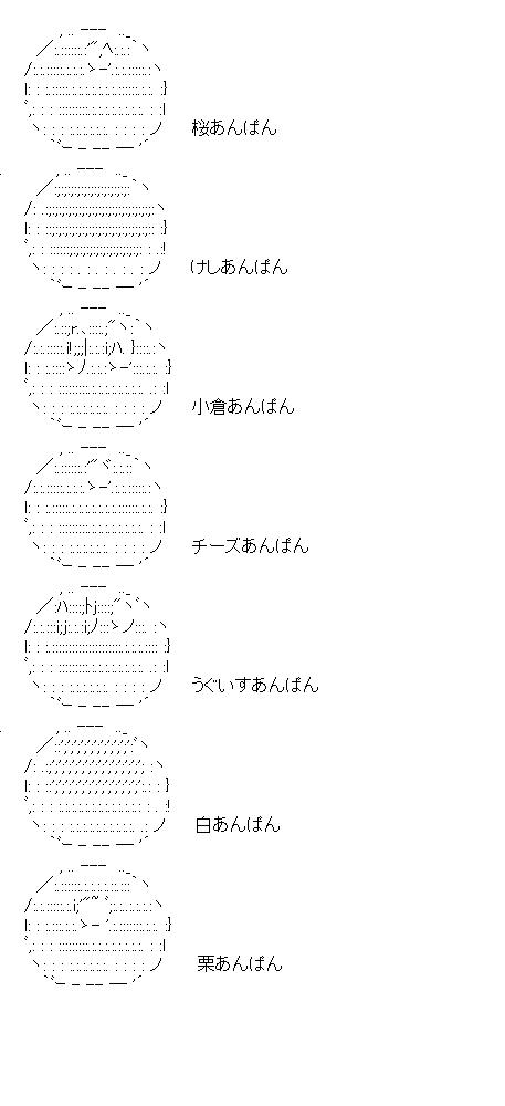 あんぱんのアスキーアート画像