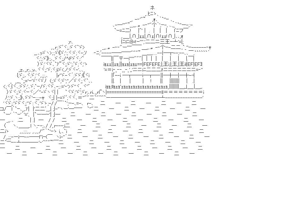金閣寺のアスキーアート画像
