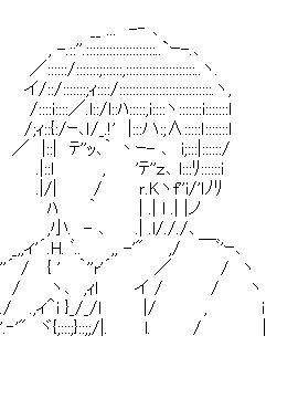 頬杖（涼宮ハルヒ　キョン）のアスキーアート画像