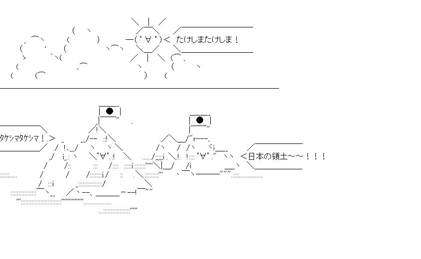 ２月２２日は竹島の日のアスキーアート画像