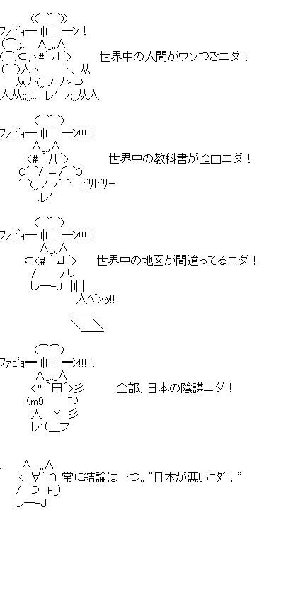 世界中の人間がウソつきニダのアスキーアート画像