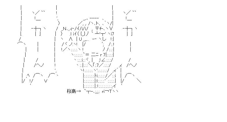 桜島擬人化のアスキーアート画像