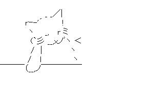 考える猫のアスキーアート画像