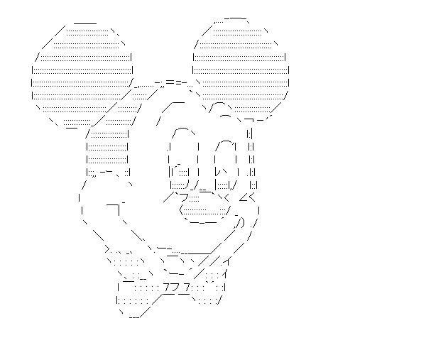 ミッキーマウスのスマートフォン向けアスキーアート