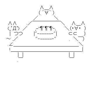 テーブルケーキのアスキーアート画像