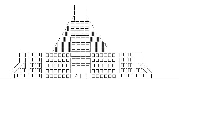 三角なビルのアスキーアート画像