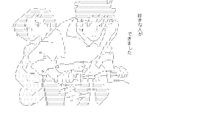 月島雫と天沢聖司のアスキーアート画像