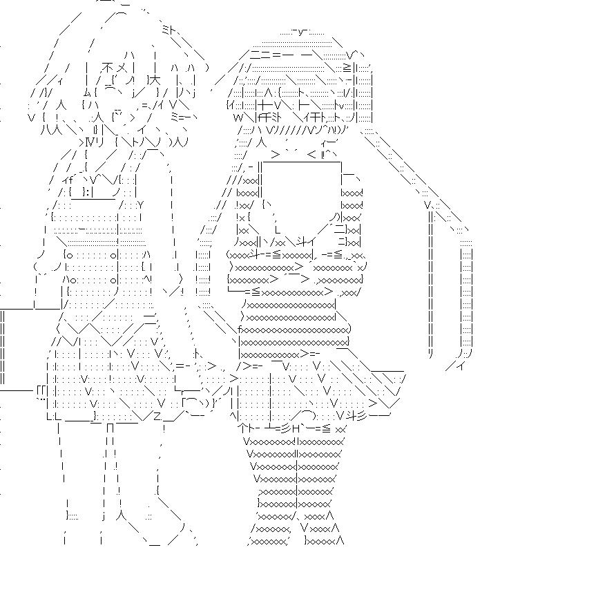 きんいろモザイク 猪熊陽子&小路綾のアスキーアート画像