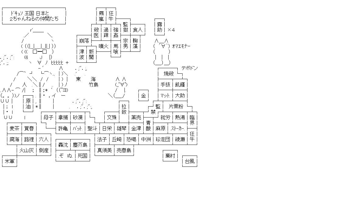 ２ちゃんねる日本地図２のアスキーアート画像