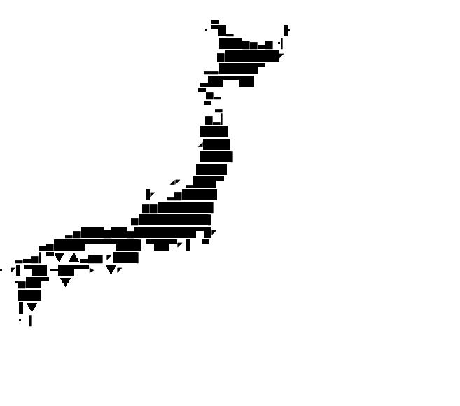 日本地図のアスキーアート画像
