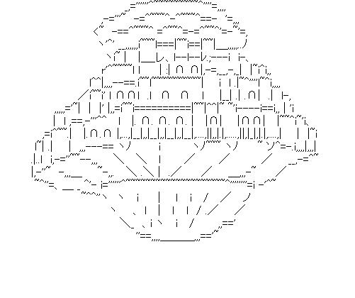 天空の城ラピュタ　全体図のアスキーアート画像
