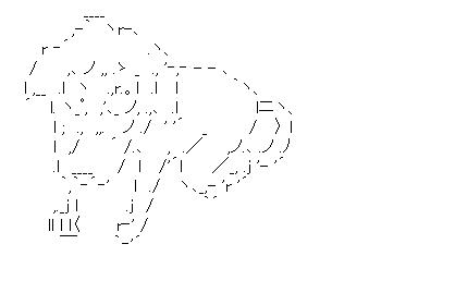 第1巻3話　カイジ犬のアスキーアート画像