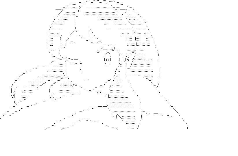 ラムちゃん　ウィンクのアスキーアート画像